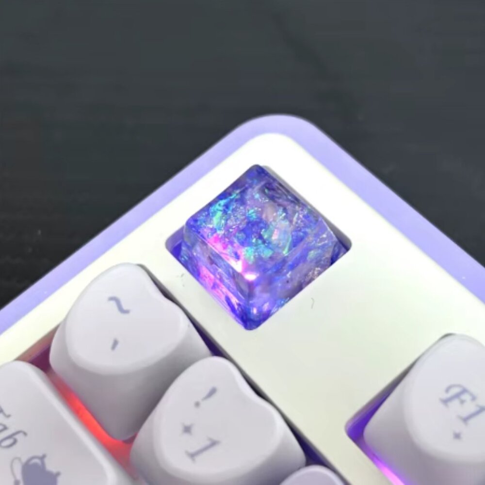 Handmade Colorful Artisan Resin Keycap, Translucent Shell, for OEM Keyboard